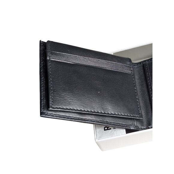 Kenneth Cole Reaction Men's Logo Leather Passcase Wallet Black New Free Shipping - Picture 5 of 8